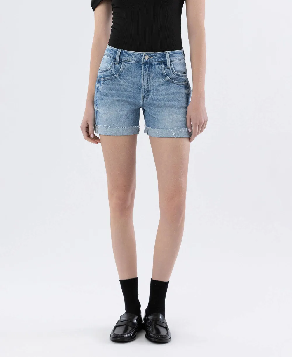 High Rise Cuffed Shorts