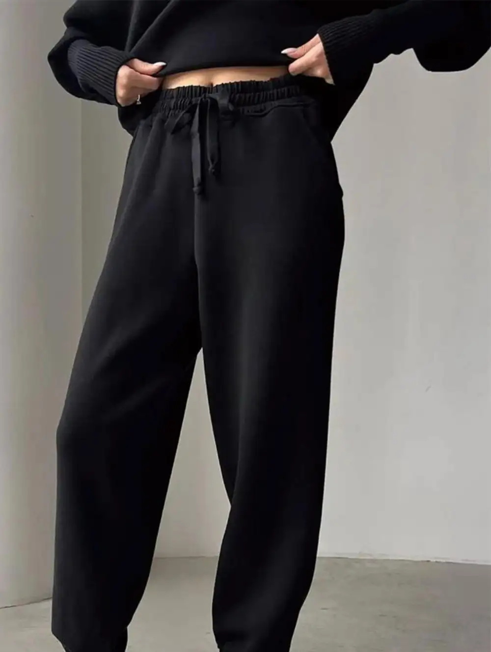 Zip-Up Hoodie Plus Size Two-Piece Set