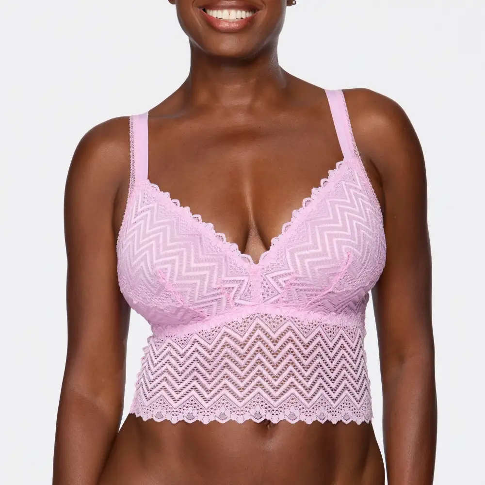 Women's Plunge Bralette Unpadded Power Mesh Stretch Lace Lace Geometric Bra