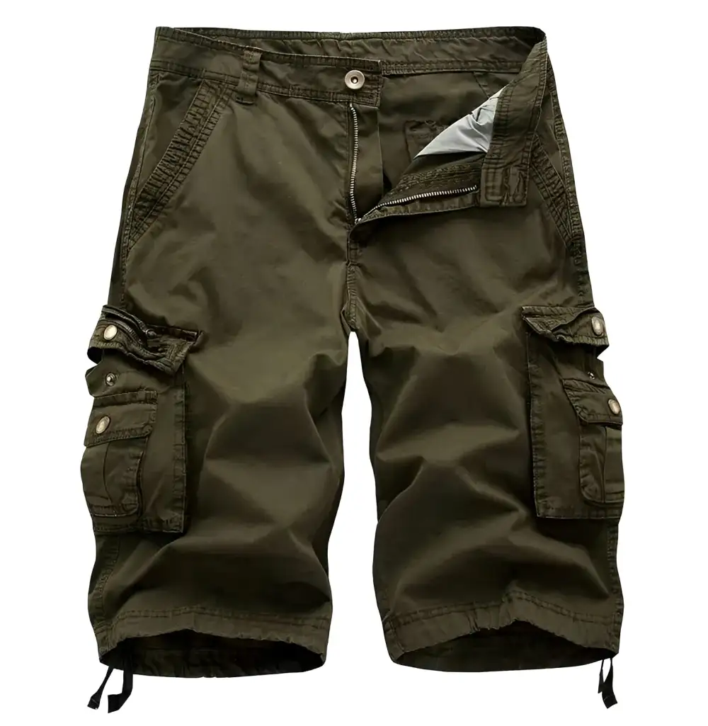 Men's Classic Cargo Shorts with Multi Pocket Storage for Travel and Leisure