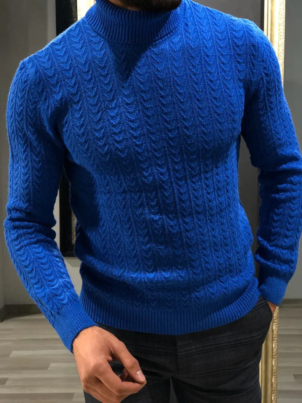 Contemporary Slim Fit Knit Turtleneck Sweater