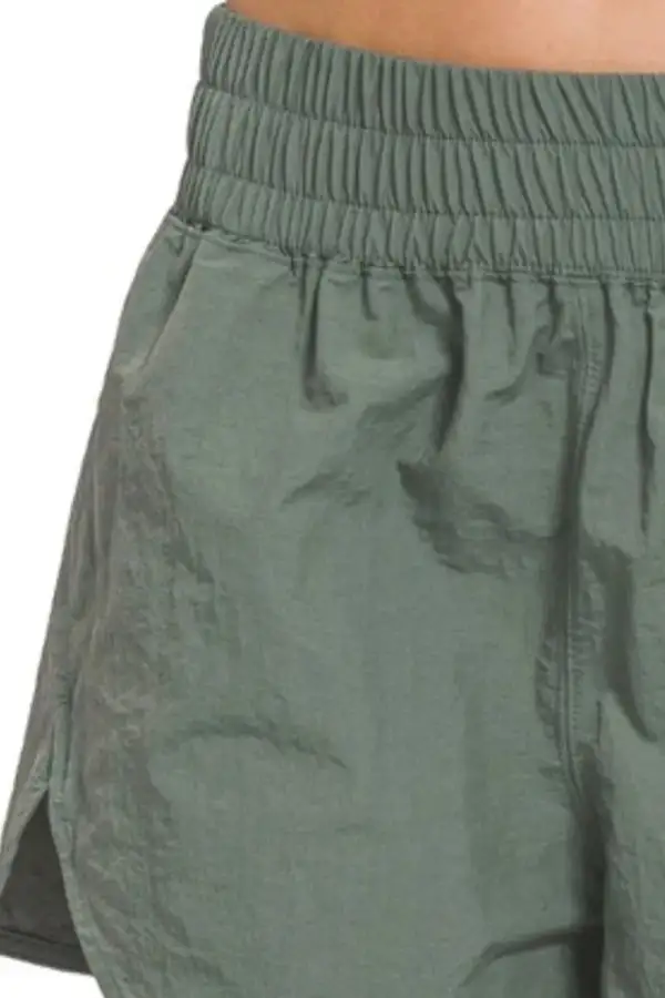 Streamlined Windbreaker Smocked Waistband Running Shorts