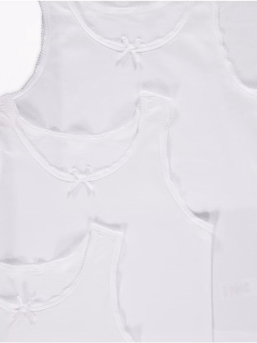 White Bow Front Vests 5 Pack detail 1