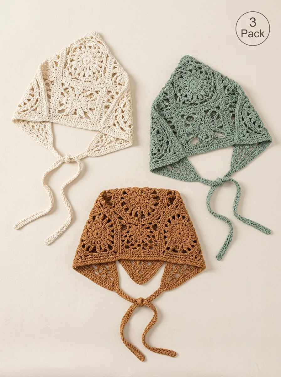 Clean-Look Floral Bandana Headscarf Trio
