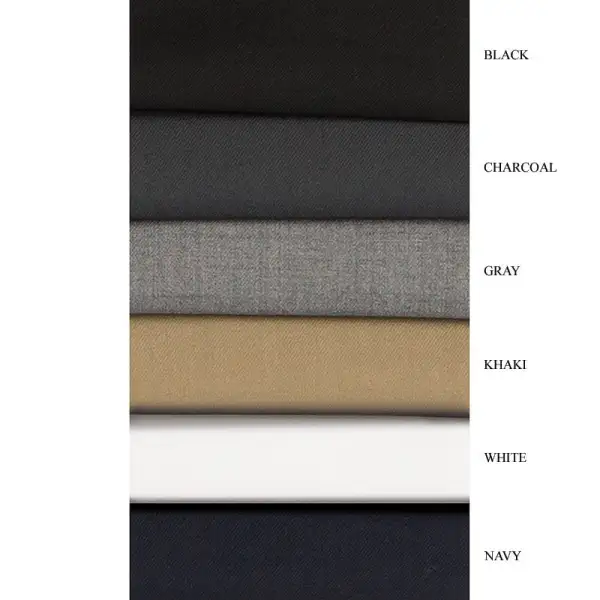 Charcoal Regular Fit Solid Flat Front Pre Hemmed Dress Pants