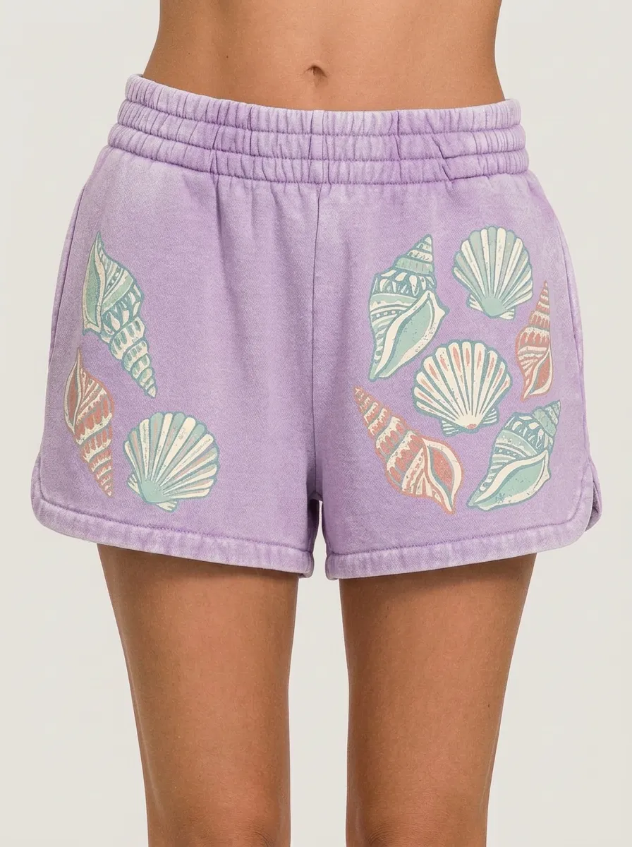 Women's Coastal Seashell Printed Shorts