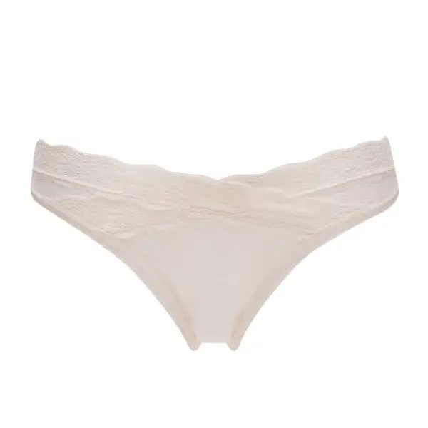 Women's Low Rise Seamless Floral Lace Mesh Tanga Panty