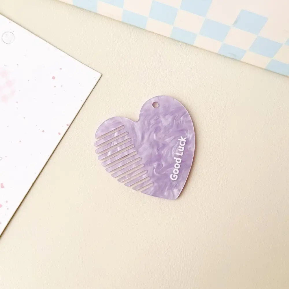 Acrylic Heart Comb Keychain Pendant for Bag Accessory