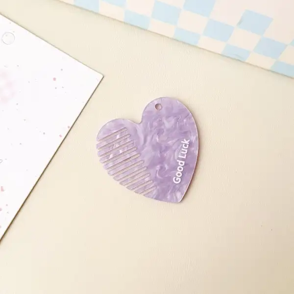Acrylic Heart Comb Keychain Pendant for Bag Accessory