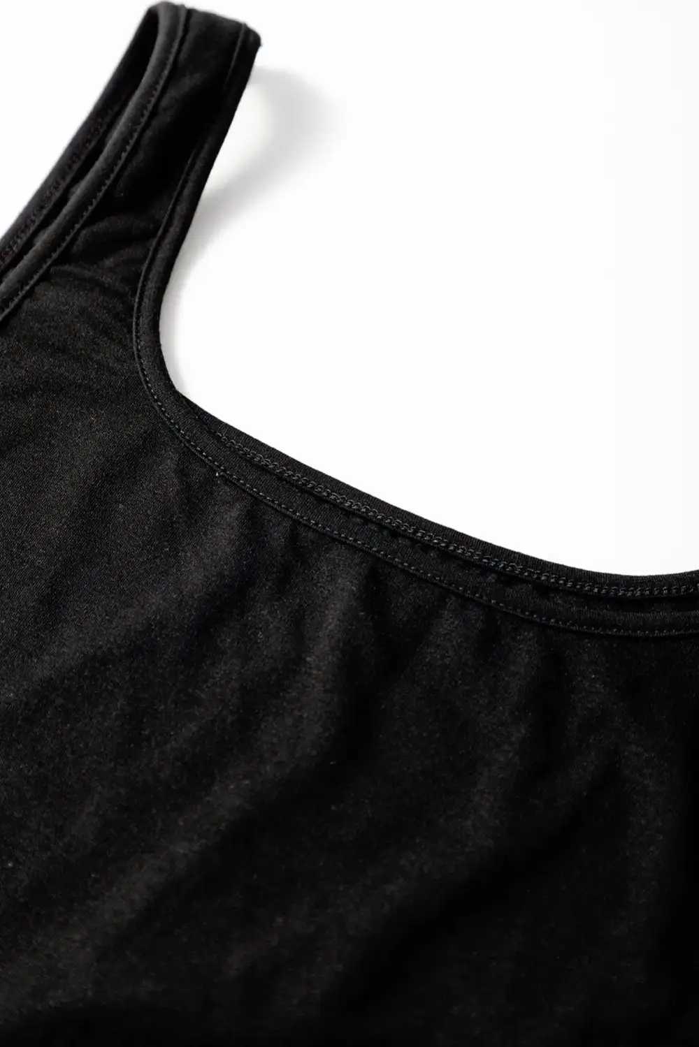 Panel Detail Scoop Neck Wide Strap Accessory