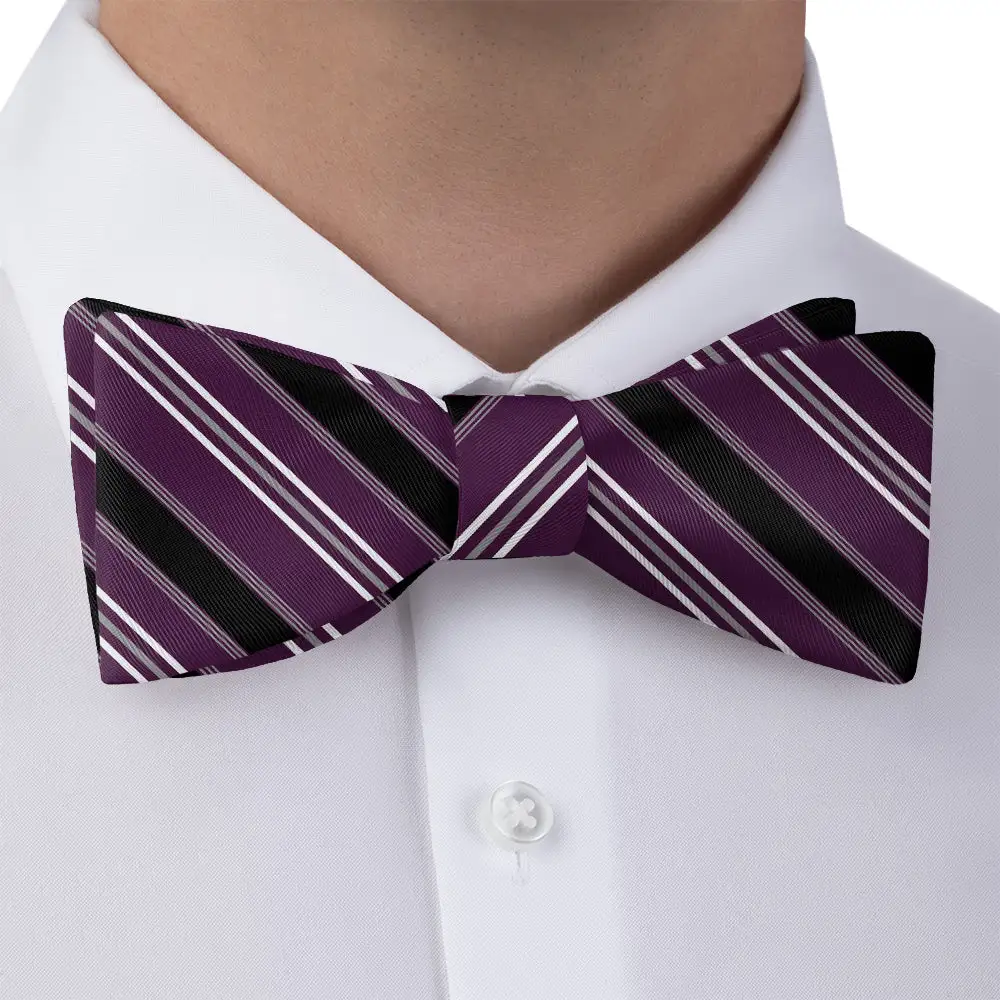 Executive Stripe Motif Bow Tie