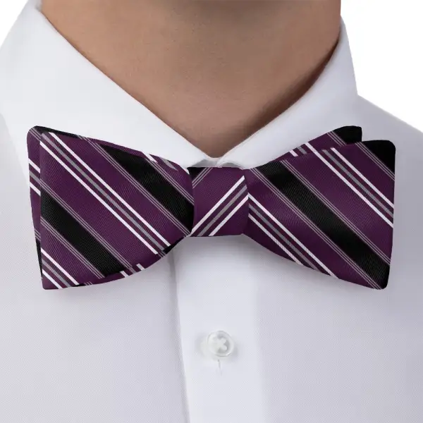Executive Stripe Motif Bow Tie