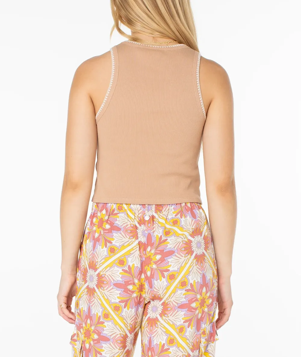 High-Neck Fitted Solid Color Vest