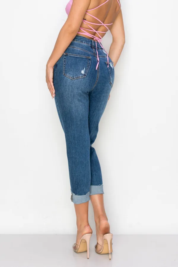 Mom Fit Distressed Pants