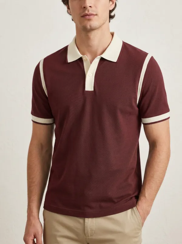 Men's Modern Everyday Contrast Trim Polo Shirt