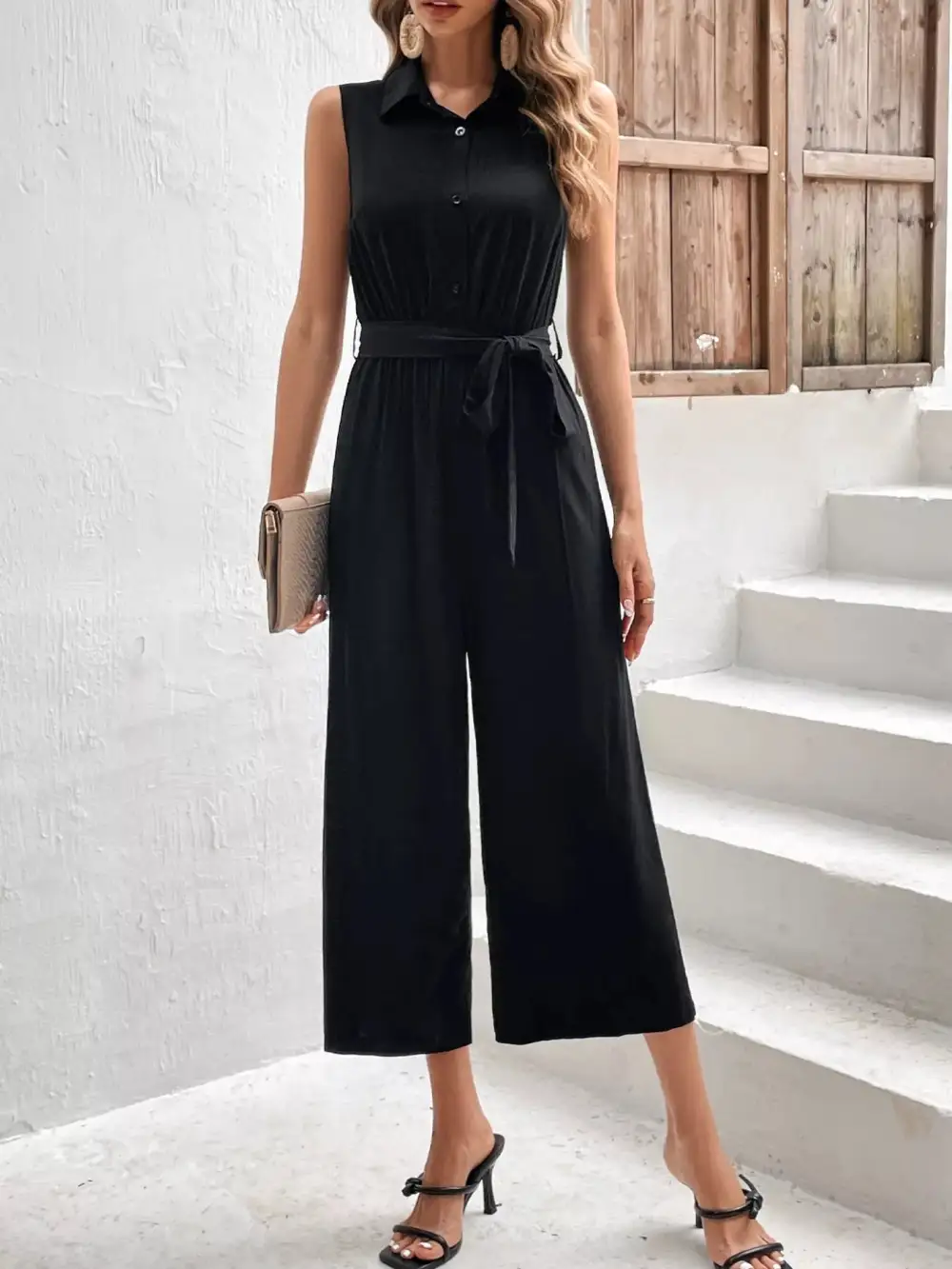 Sleeveless Wide Leg Soft Jumpsuit