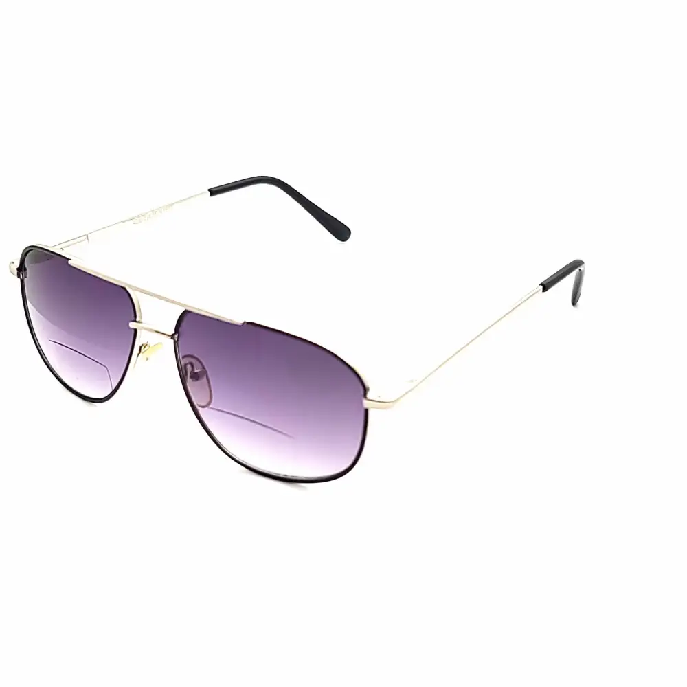 Aviator Bifocal Smoke-Lens Reading Sunglasses