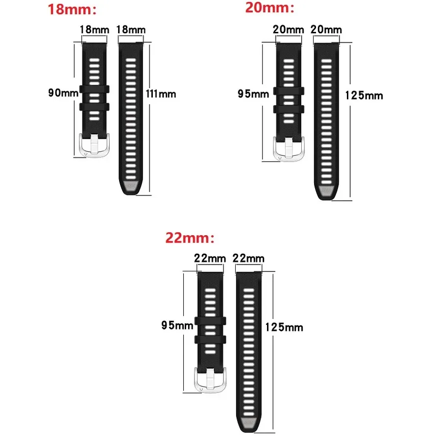 Silicone Sport Watch Strap Replacement Band – Adjustable Breathable Wristband