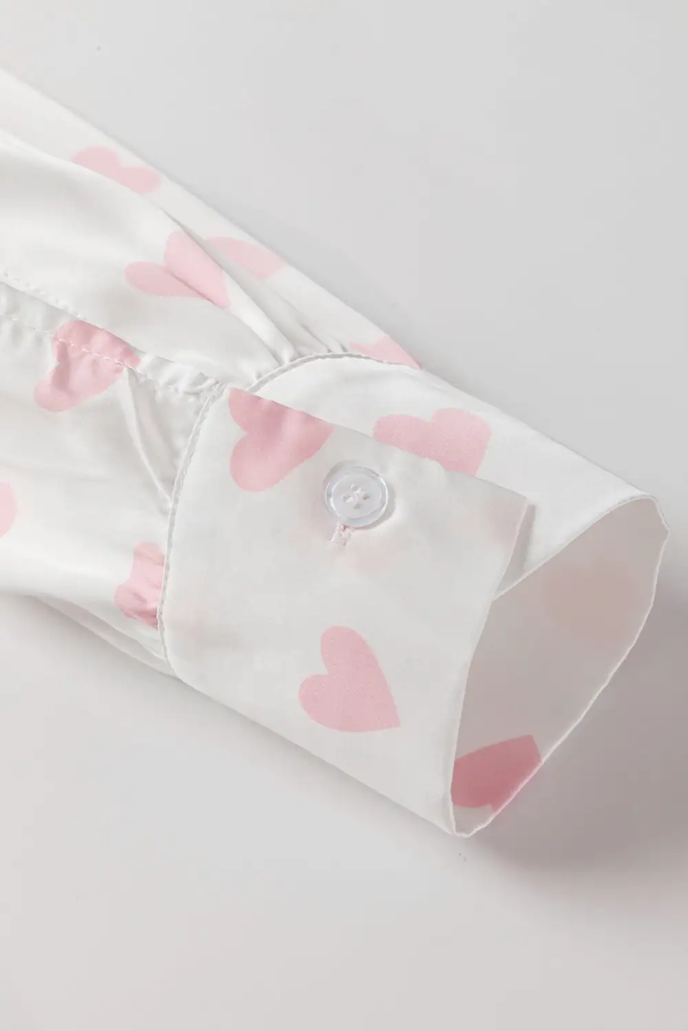 Heart Print Drop Shoulder Puff Sleeve Shirt