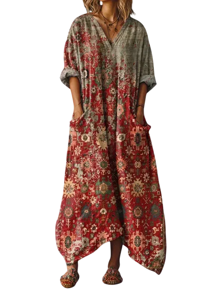 Elegant Dress with Oversized Pockets