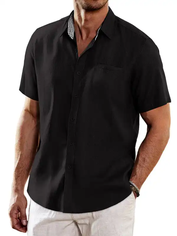 Cotton Linen Slub Weave Shirt