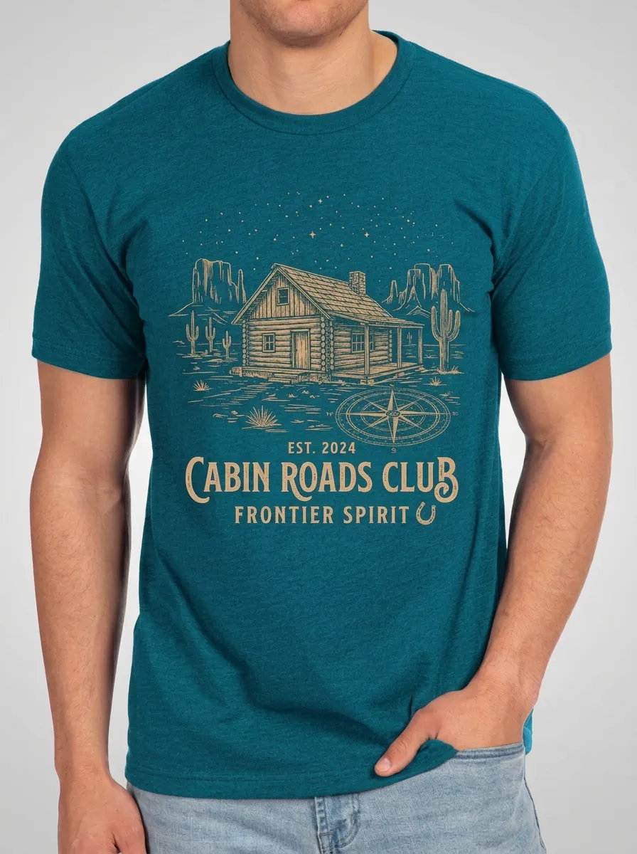 Men's Cabin Roads Club Desert Cabin Compass Printed T-shirt