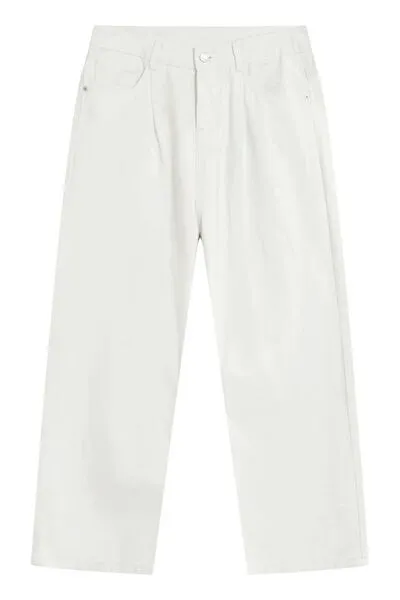 Pocket Round Neck Denim Jeans