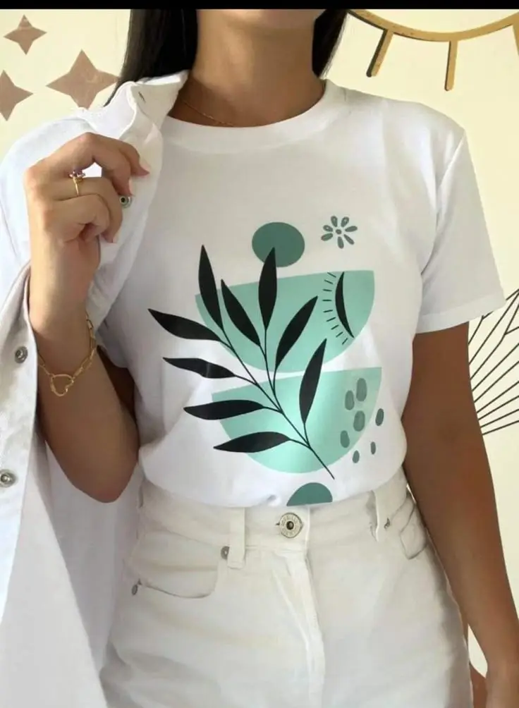 Botanical Leaf Cotton Tee