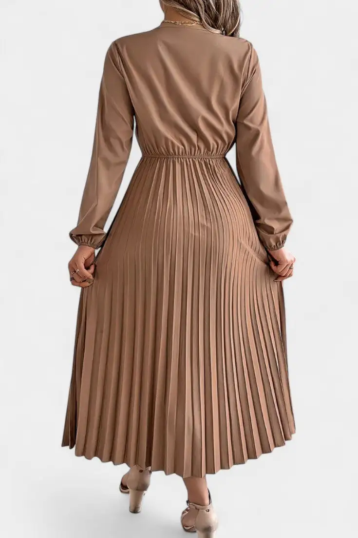 Pleated Lace Casual Dress