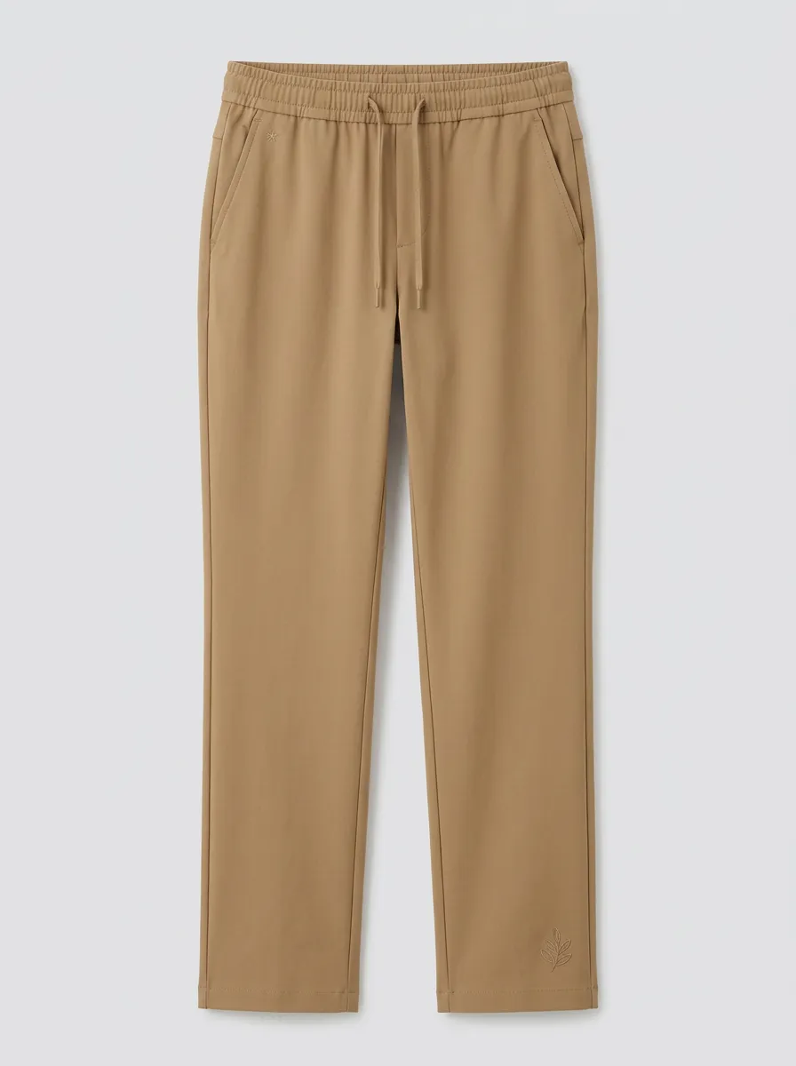 Women's Refined All Day Leaf Embroidered Mid Rise Straight Leg Pants