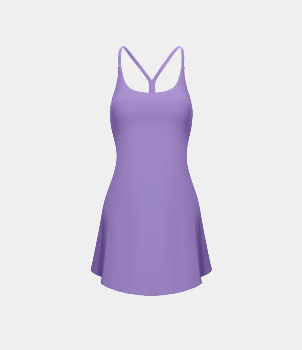 Softlyzero Airy Backless Cut Out 2-in-1 Pocket Cool Touch Mini Activity Dress