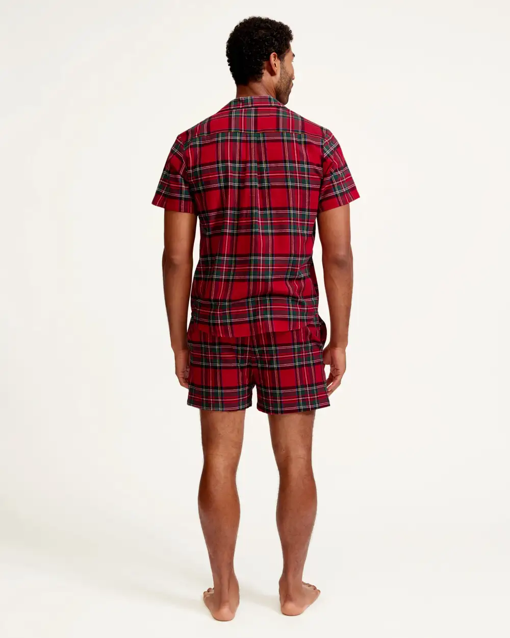 Brushed Twill Tartan Pajama Short Set
