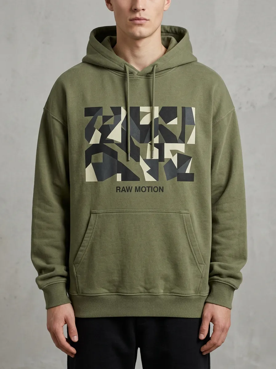 Streetwear Camo Geometric Men's Graphic Hoodie