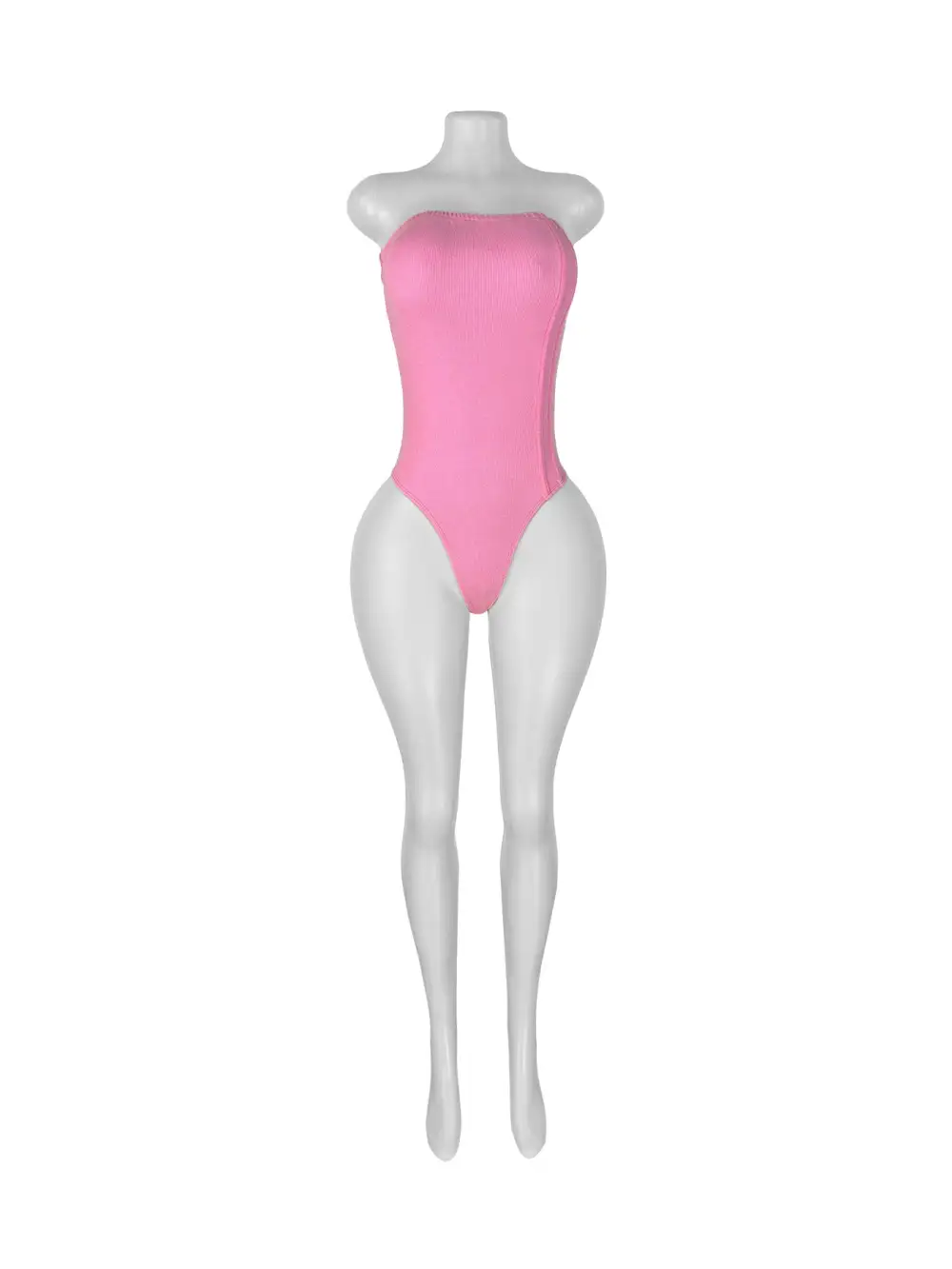 Strapless Ribbed Corset Top and Jogger Pants Set