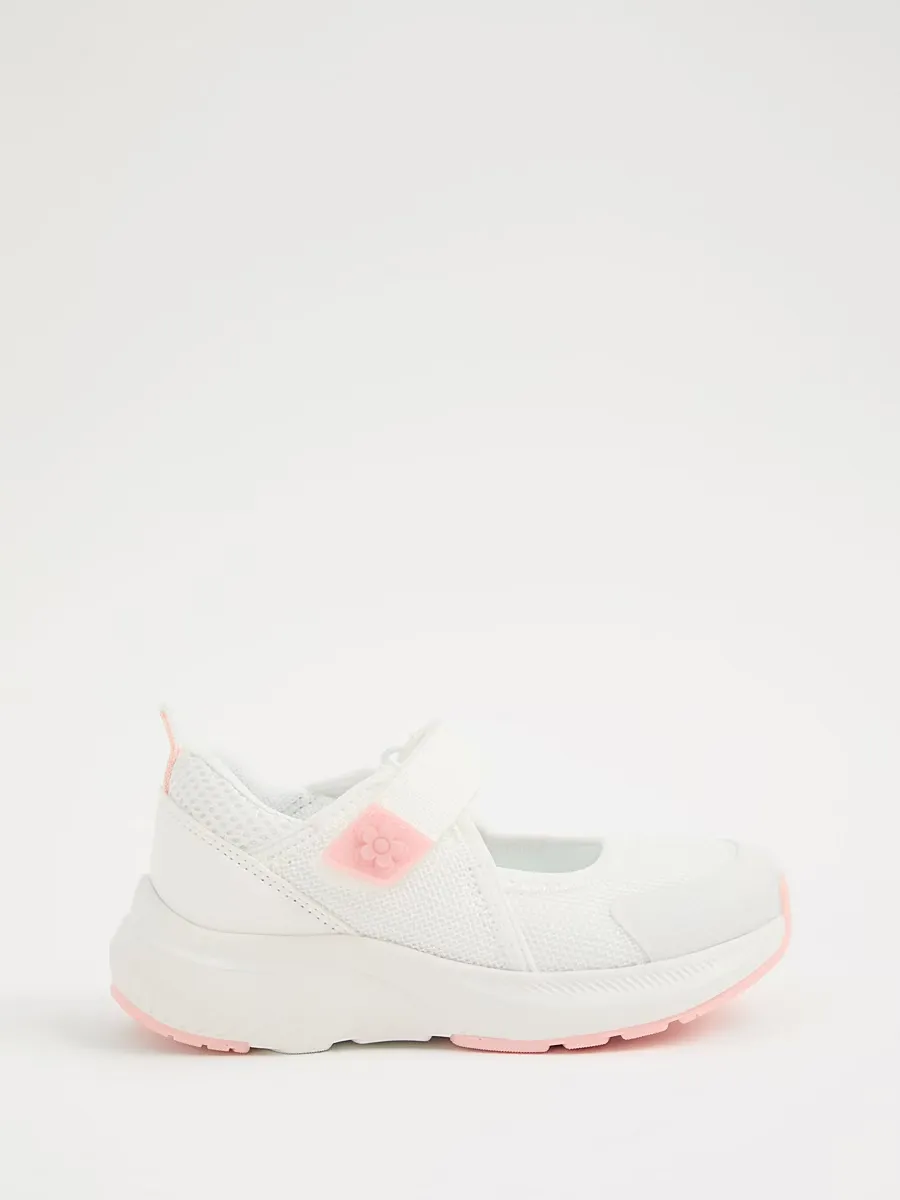 White Mesh Mary Jane Trainers