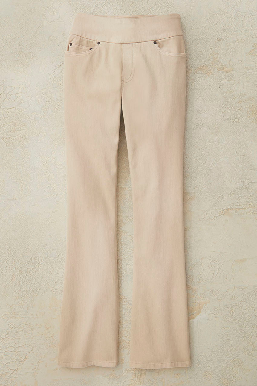 Knit Denim Pull-On Bootcut Jeans