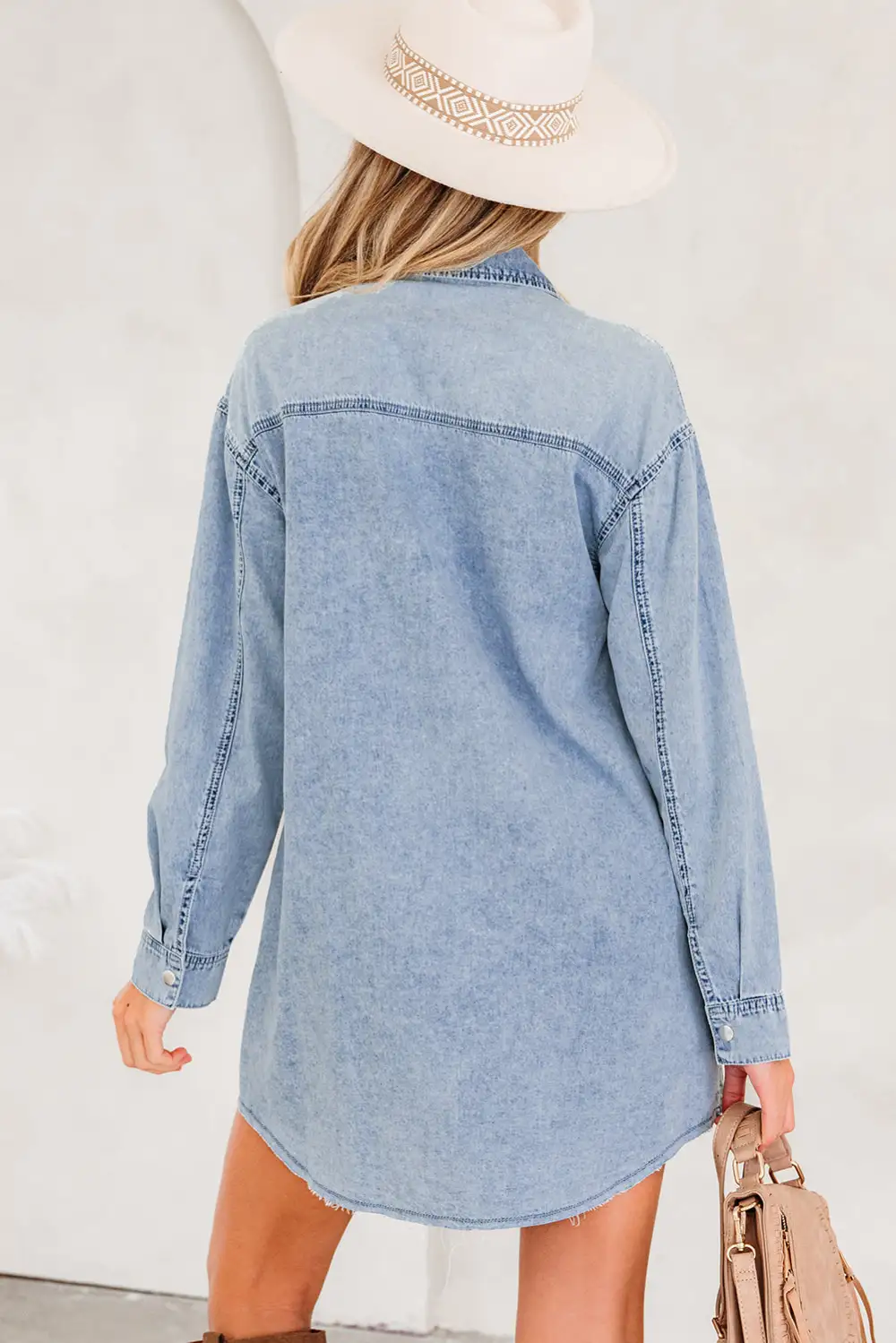 Denim Pocketed Shirt Dress