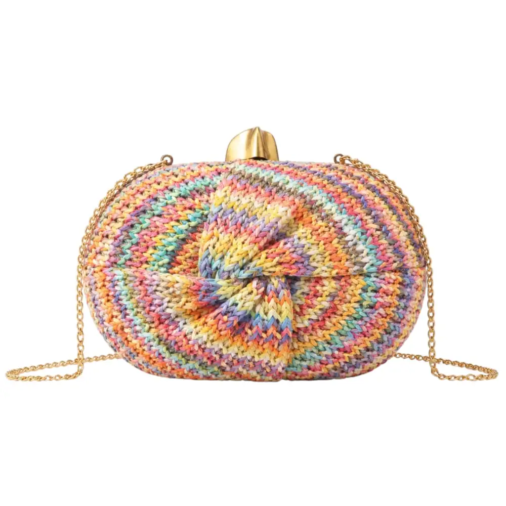 Twist Straw Clutch Crossbody Bag - Rainbow