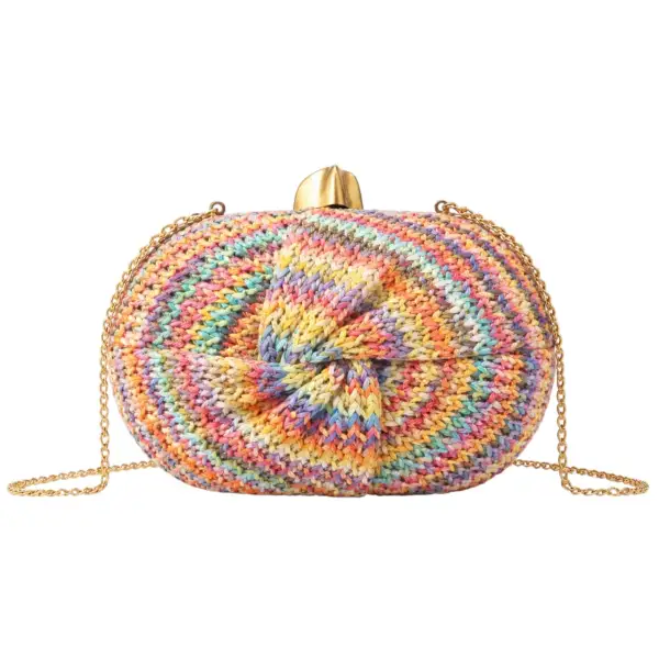 Twist Straw Clutch Crossbody Bag - Rainbow