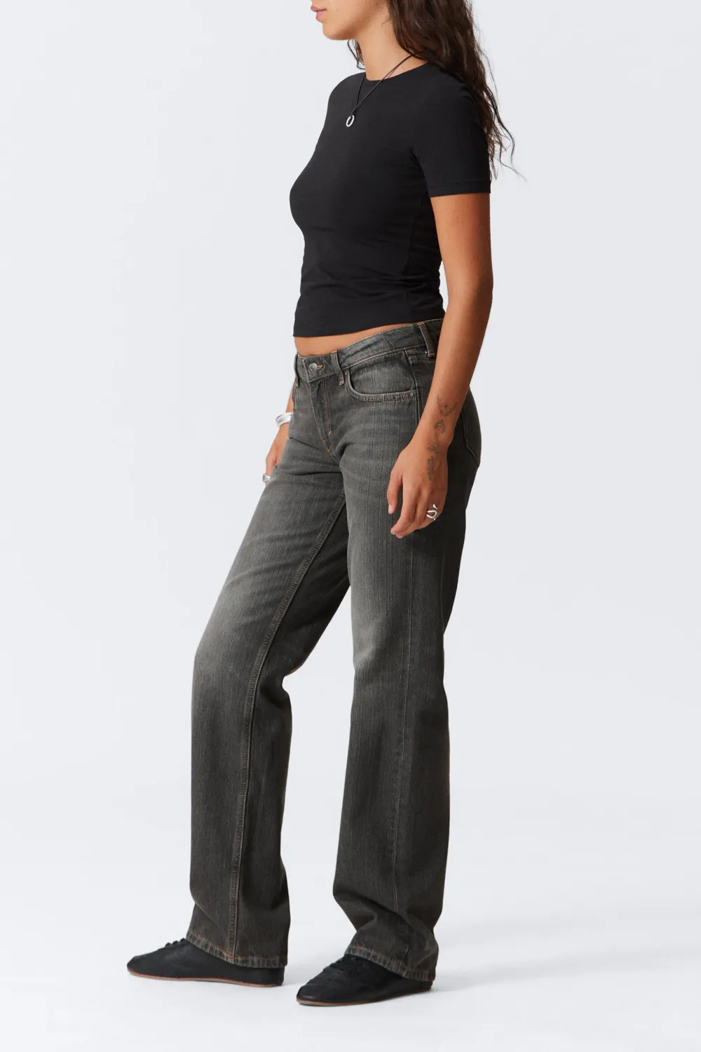Straight Leg Jeans With Pockets
