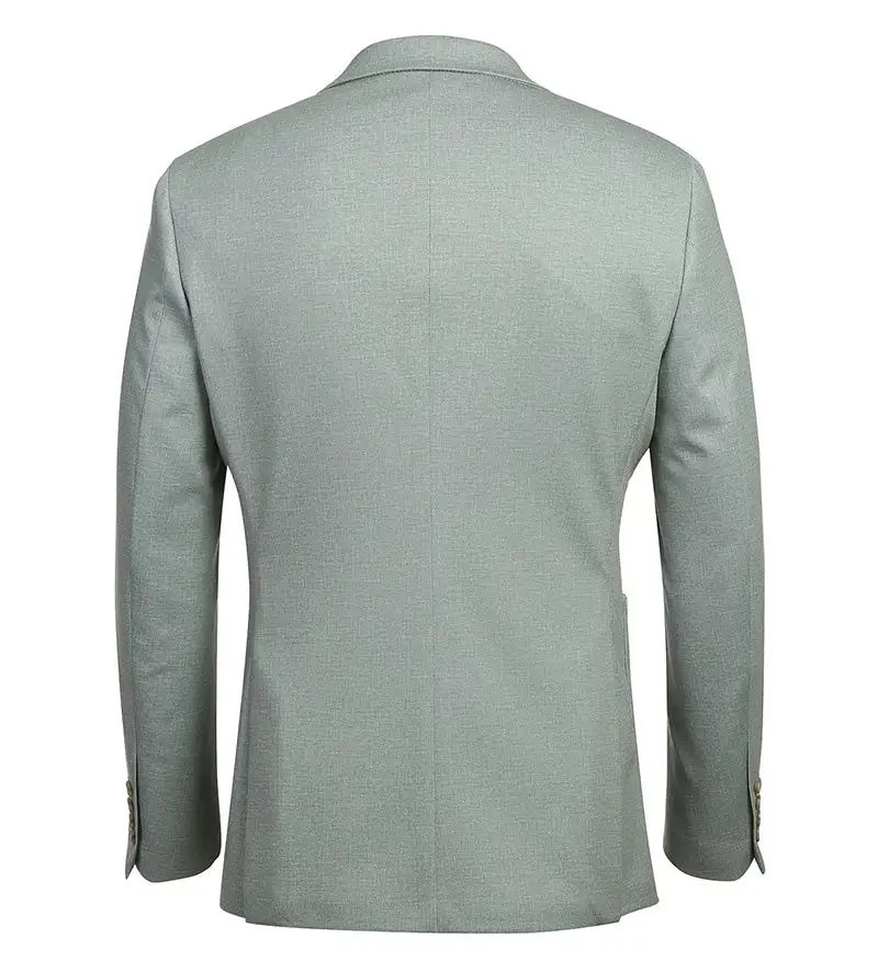 Light Sage Gray Slim Fit Side Vents Blazer