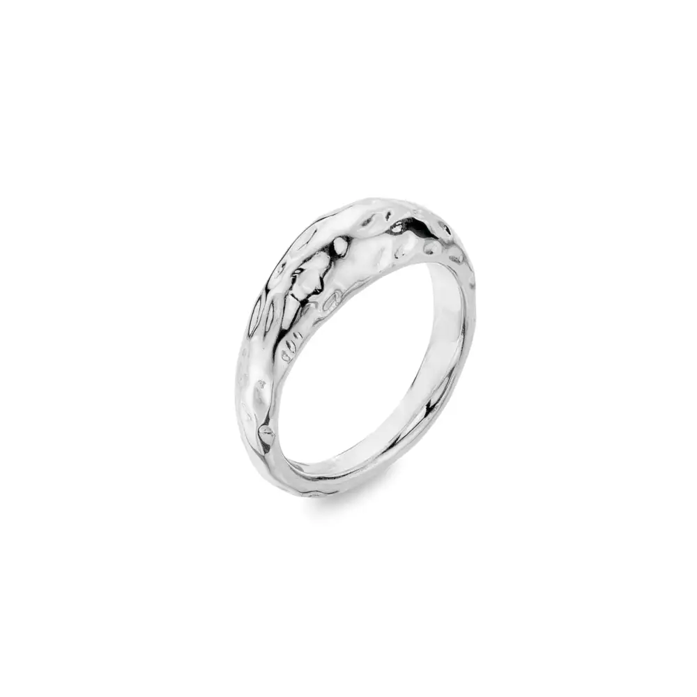 Domed Hammered Textured Chunky Ring