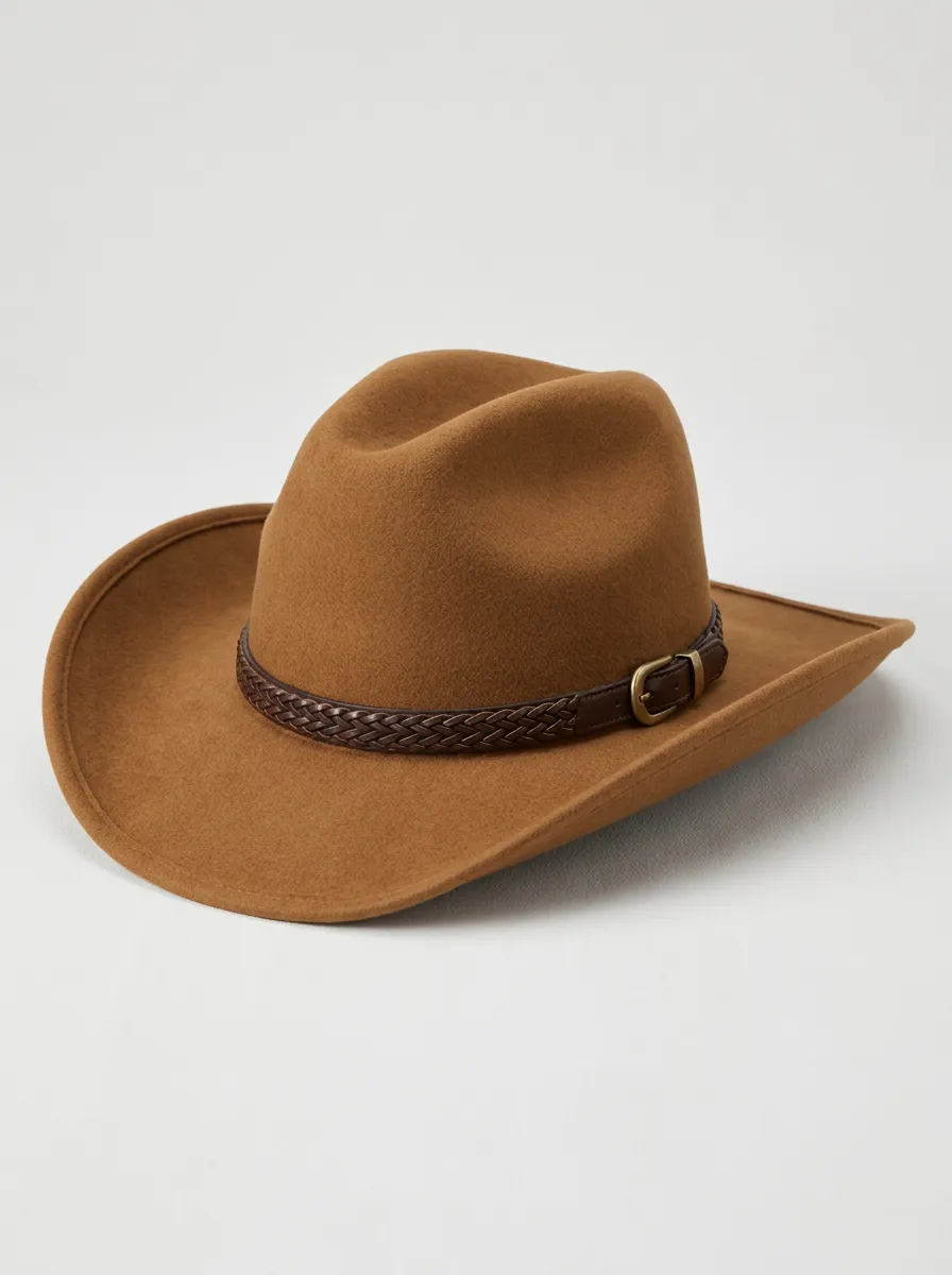 Understated Brown Cowboy Hat with Braided Band
