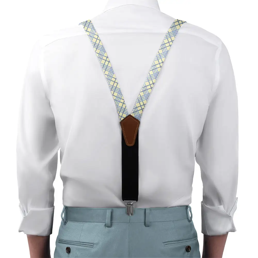 Tailored Classic Plaid Pattern Suspenders