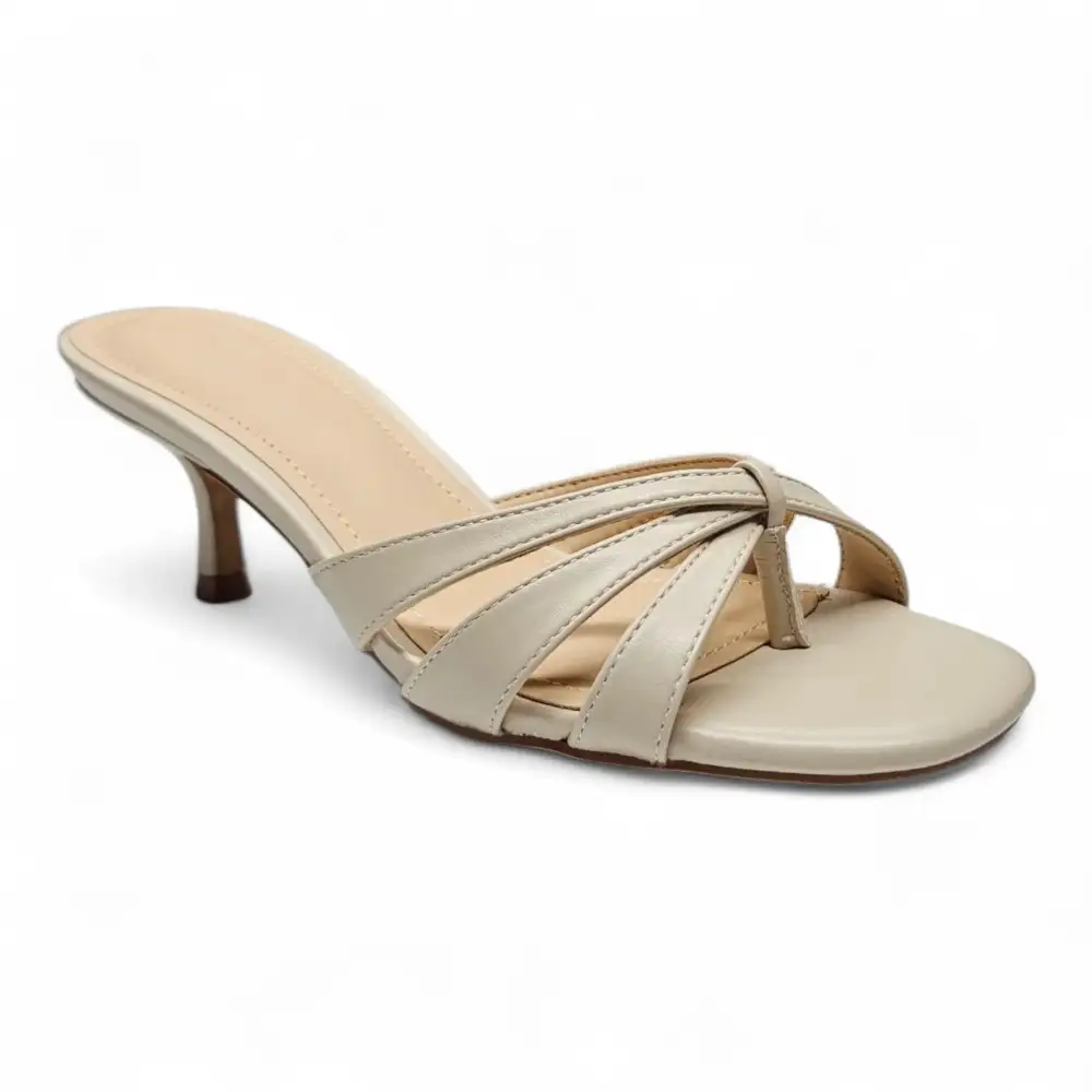Keep Strappy Thong Kitten Heel Mule Sandals