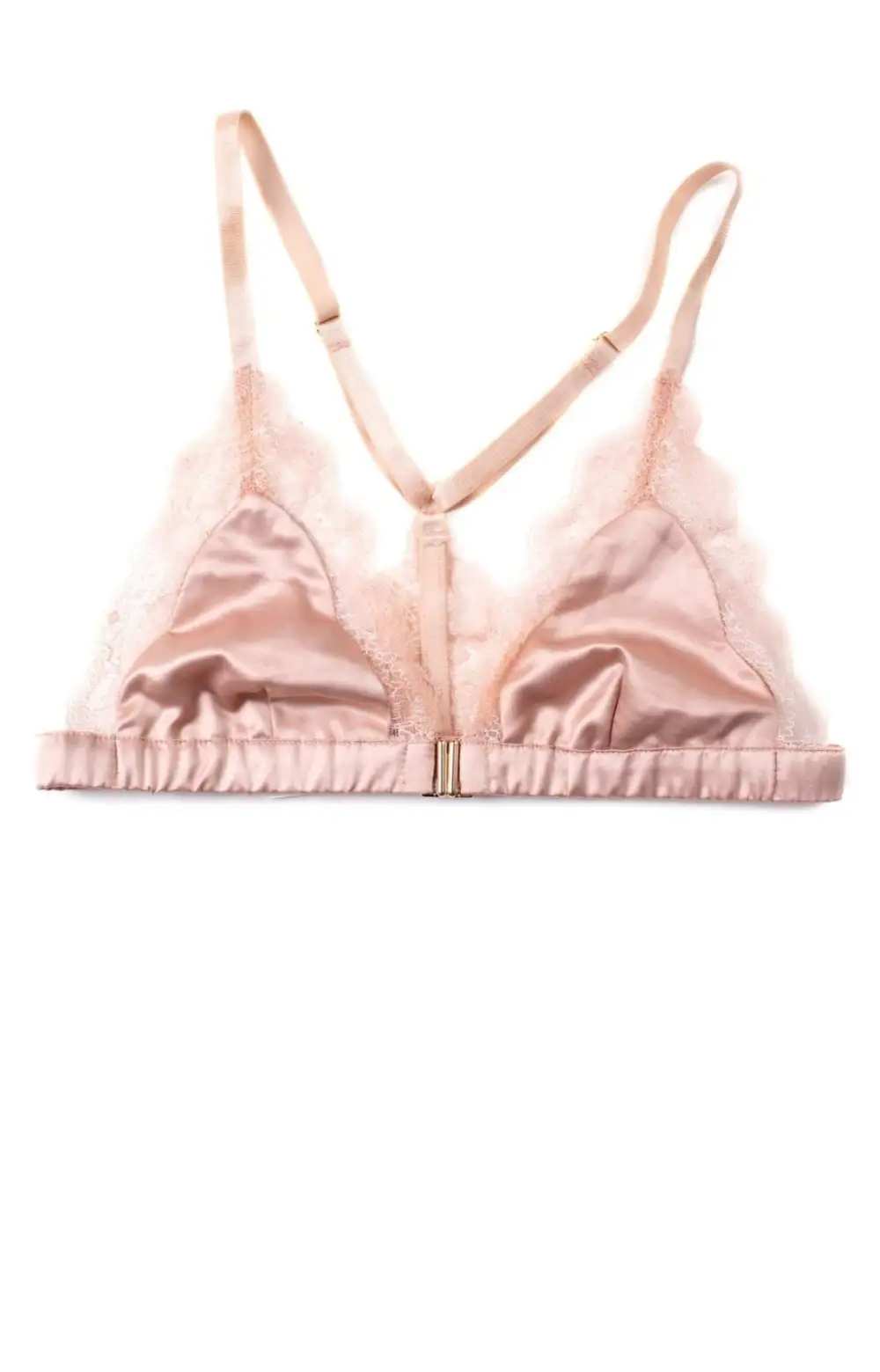 Lace-Trim T-Back Silk Soft Bra
