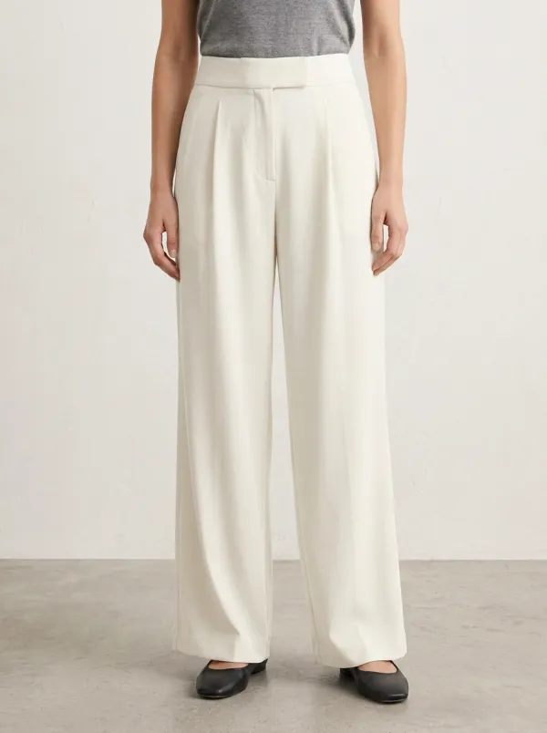 Refined Silhouette Pleated Wide-Leg Trousers