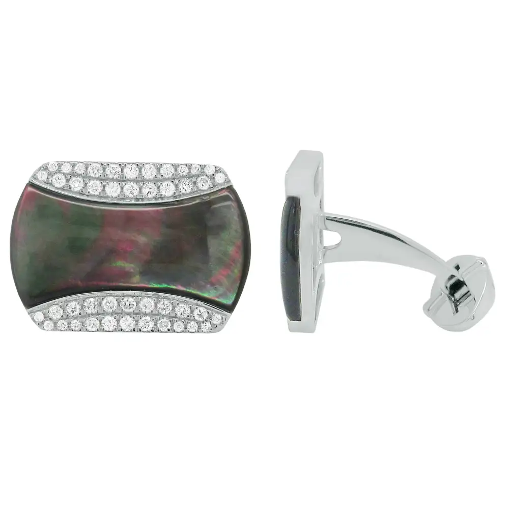 Classic Diamond Mother Of Pearl Cufflinks