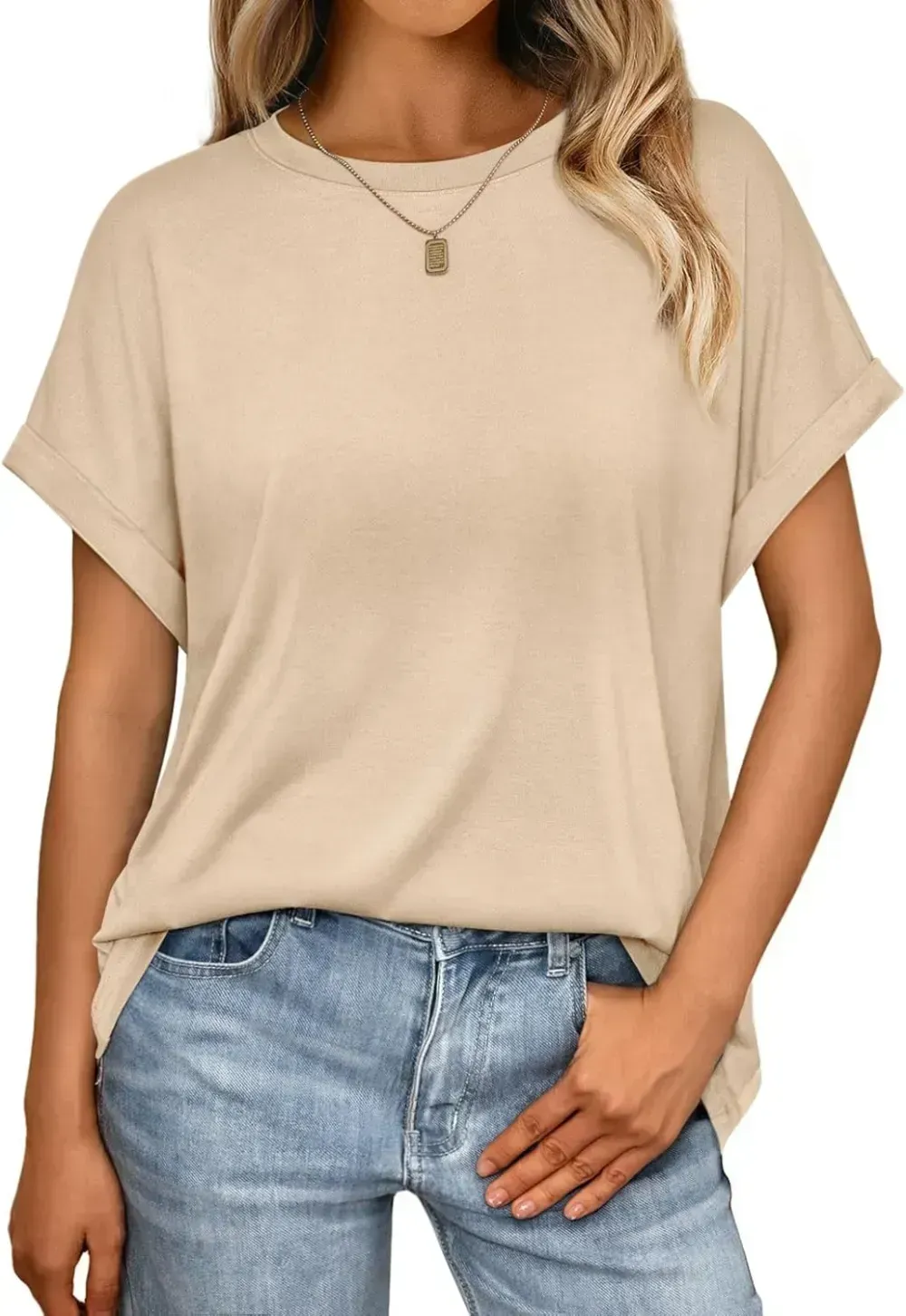 AUTOMET Women Tops Casual Basic T Shirts Loose Fit Crewneck Short Sleeve Summer Outfits