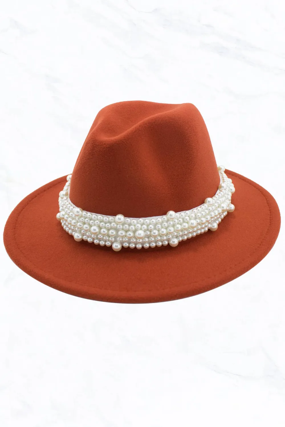 New Style Fashion Fedora Jazz Hat with Wide Pearl Belt